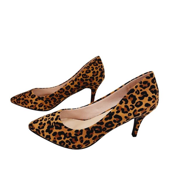 Leopard Print Pointed Toe Stiletto high Heels Size 10 By Forever animal print - Picture 7 of 14